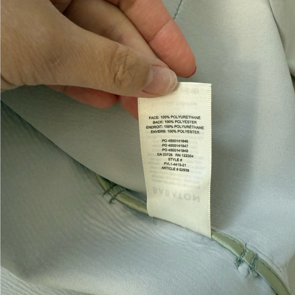 Aritzia Babaton Sage Green Faux Leather Shirt - Picture 6 of 7
